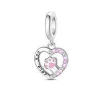 Generisch Herzförmige kleine Tieranhänger Kollektion, 2 cm, leichter Anhänger für Halskette, Armband, Dekoration, leichter silberner Hundeanhänger