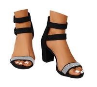 Generisch high heels, Sandalen Damen Mit Absatz Hochzeit Sommer Riemchenpumps Riemchen Absatzschuhe Weiche Fußbett Sandaletten Sommerschuhe Strand Elegant Riemchensandalen Offene Zehe Tanzschuhe