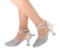 Generisch High Heels Schwarz, Pumps Damen Glitzer Silvester Schuhe Elegant Geschlossene High Heels Spitze Zehenpartie Glänzende Sexy Tanzschuhe Party Hochzeit Absatzschuhe Pailletten Karneval Kostüme