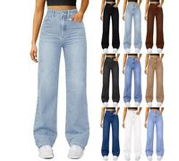 Generisch High Waist Jeans Damen Klassische Straight Y2k Jeanshosen Mode Jeansdenim Hose Denimhosen Streetwear-Hosen Boyfriend Jeanspant Baggy Jeans Damen Komfortabel Und Modisch