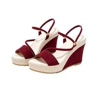 Generisch High Wedge Sandals for Women Dressy Sparkly Wedges Slip on Wide Width Non Slip Comfortable Adjustable Ankle Strap Platform