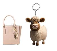 Generisch Highland Kuh Schlüsselanhänger -2D-Acryl-Cartoon-Schlüsselanhänger - Bunte Schlüsselanhänger-Dekorationen für die Schultasche, niedliche Verzierung für Handy, Geldbörse