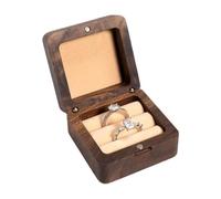 Generisch Holz Ringbox,Finger Schmuck Organizer | Verlobungsring Box Mit Doppelten Fächern - Für Frauen Männer Versprechen Heiratsantrag Zeremonie Reise Aufbewahrung Erinnerungsstück