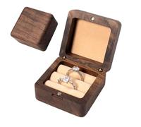Generisch Holzringbox Für Hochzeiten - Aufbewahrung Für Schmuck & Fingerringe,Verlobungsring Box Mit Doppelten Fächern | Für Verlobung Hochzeit Reise - Damen Herren Geschenk