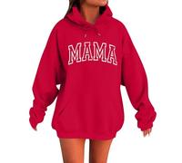 Generisch Hoodie Damen Oversize Pullover Sport Langarm Fleece Gefütterte Sweatshirt mit Kapuze Einfarbig Basic Kapuzenpullover,Sport Pullover Damen,Geburtstag/Jahrestag