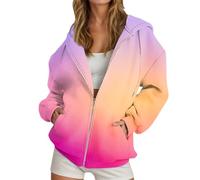 Generisch Hoodie Damen, Sweatshirt Damen, Kapuzenpullover Mit Reißverschluss Kuscheliges Fleecefutter Winter Mode Lässige Weiche Bequeme Passform