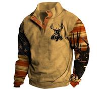 Generisch Hoodie für Herren EIN Warmer und kuscheliger Herren Pullover aus 100% Baumwolle Fleecejacke Herren Pullover Ohne Kapuze Herrenpullover Langarm Sport Klamotten Herren
