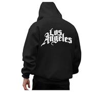 Generisch Hoodie Herren, Hoodie Herren Oversize Backprint Pullover Los Angeles Aufdruck Sweatshirt Mit Kapuze Langarm Casual Kapuzenpullover Hoodies für Männer Y2K Hoody Kapuzenpulli Streetwear