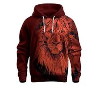 Generisch Hoodie Herren Regular Fit 3D-Aufdruck Tiermotiv Kapuzenpullover Herbst Winter Praktischen Pullover Männer mit Kapuze Vikings Tattoo Norse Mythologie Grafik Casual Sweatshirt Langarm