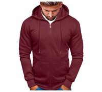 Generisch Hoodie Herren, Zip Hoodie Herren Pullover Sweatshirt mit Kapuze Langarm Einfarbig Sweatjacke mit Reißverschluss Kordelzug Tasche Casual Warm Kapuzenpullover Kapuzenjacke Hoodies Jacke