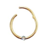 Generisch I PIERCING ClickerI I Echter Diamant + Echt 585 Massiv Gelbgold I Maße: 1,0 x 12 x 1,4 mm I Nase Ohr Brust Intim I Online Shop Schmuck kaufen I 46012-12 I