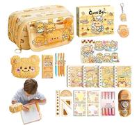 Generisch Interactive Pen Pouch. Bear Pattern Design Pencil Holder - Large Capacity School Stationery Organizer for Teen Boy Men Women Adult, 20.83x8.89x10.41cm