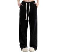Generisch Jeans Damen Weites Bein, Trachten Jeans Damen, High Waist Straight Jeans Pants Vintage Wide Leg Casual Baggy Ripped Denim Trouser Jeanshosen Große Größen, Black-Friday-Angebote