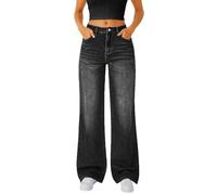 Generisch Jeans DamenWide Leg Jeans Damen Baggy High Waist Jeanshosen Weites Bein Stretch Jeanshose Boyfriend Weite Hose Trachtenjeans Große Größen Damenjeans Straight Y2K Hosen