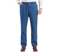 Generisch Jeans Herren Straight Jeanshose Stretch Schlupfhose Schlupfjeans Gummibund Freizeithose Männer Jogginghose Sweatpants Outdoorhose Trekkinghose Loungehose Sportwear Streetwear