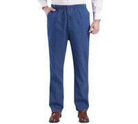 Generisch Jeans Herren Straight Jeanshose Stretch Schlupfhose Schlupfjeans Gummibund Freizeithose Männer Jogginghose Sweatpants Outdoorhose Trekkinghose Loungehose Sportwear Streetwear