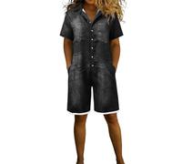 Generisch Jeans Jumpsuit Overalls Damen Latzhose Sommer Jumpsuits Einteiler Langarm Elegant Overall Lang Festlich Hochzeit Umstandslatzhose Blau
