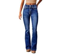 Generisch Jeanshose Damen, Slim Fit Jeans Damen, Trendy Stretchy Flare Jeans Mid Denim Hose Hose Teenager, Black Friday Angebote