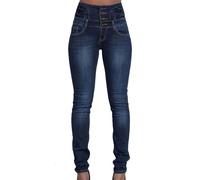 Generisch JIER Jeans Damen High Waist Stretch bauchweg Hose Casual Hüftjeans Jeggings mit Taschen, Skinny Jeanshose Bequem Sexy Denim Pants Leggings Slim Fit Jeanshosen Sommerhose Blau 2, XL