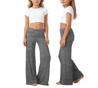 Generisch Jogginghose Baggy mädchen Schlaghosen Hose Mädchen 152 Leggings Schlaghose Stoff Sporthose Lang Hosen Kinder Sportbekleidung Jogginghose 158 Sportleggings Baggy Jogginganzug Grau 150