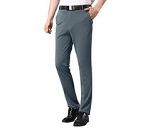 Generisch Jogginghose Männliche lässige Feste dünne Anzughose Reißverschlusstasche gerade Hosenhose (Grey, 35)