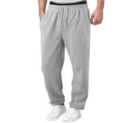 Generisch Jogginghosen für Herren, Jogginghose Herren grau mit Taschen, Sporthose mit Handytasche Freizeithose Sommer leicht Trainingshose lang atmungsaktiv Hose Cargo tennishose
