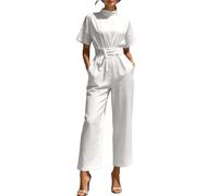 Generisch Jumpsuit Damen Elegant Festlich,LäSsiger Jumpsuit Mit Weitem Bein In Unifarbe Mit Halbhohem Kragen Lockerer Passform Und LäSsigem Schnitt