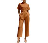 Generisch Jumpsuit Damen Elegant Festlich,LäSsiger Jumpsuit Mit Weitem Bein In Unifarbe Mit Halbhohem Kragen Lockerer Passform Und LäSsigem Schnitt
