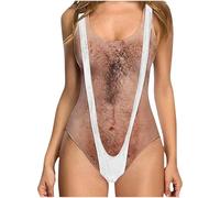 Generisch Jumpsuit Damen Sommer Lustig 3D Duck Bodysuit Slim Fit Badeanzug Casual Einteiler Ärmelloses Rückenfreies Schwimmbad Stretch Catsuit Bademode Leicht Shapewear