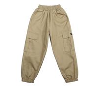 Generisch Jungen Kinder Cargohose Sommer Activewear Sport Jogginghose Bequem Atmungsaktiv Leicht Casual Freizeit Outdoor (Khaki, 11-12 Years)