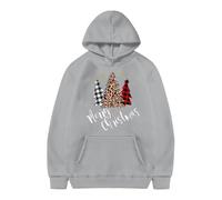 Generisch Jungen Mädchen Weihnachten Schneeflocke Hoodie Winter warme Weihnachtsdruck Pullover Sweatshirts (Grey, 4-5 Years)
