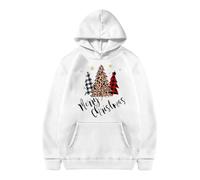 Generisch Jungen Mädchen Weihnachten Schneeflocke Hoodie Winter warme Weihnachtsdruck Pullover Sweatshirts (White, 12-13 Years)