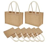 Generisch Jute Bags - Natural Burlap Tote Bags, Reusable Shopping Bag | Rustic Storage Bags, Reusable Grocery Shopping Bags for Thanksgiving Halloween Christmas Travel Picnics Beach