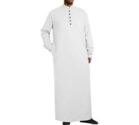Generisch Kaftan Herren Gebetskleidung für Männer Islam Schwarz Abaya Herren Langarm Arabische Kleidung Thobe mit Taschen Islamische Geschenke Islamische Kleidung Muslimische Kleider