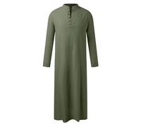 Generisch Kaftan Herren Lang Muslim Thobe Langarm Tunika Seite Split Robe mit Taschen Bequmer Caftan Islamische Kleidung Arabic Djellaba Nachthemd Oversize Abaya Große Größen Hemd