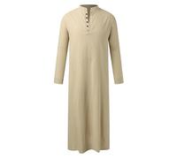 Generisch Kaftan Herren Lang Muslim Thobe Langarm Tunika Seite Split Robe mit Taschen Bequmer Caftan Islamische Kleidung Arabic Djellaba Nachthemd Oversize Abaya Große Größen Hemd