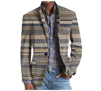 Generisch Karierter Sakko Herren Slim Fit Elegante Modern Blazer Sommer Sakko Leicht Regular Fit Männer Frühling Stylish Jackets Anzugjacke für Alltag Business Hochzeit Party