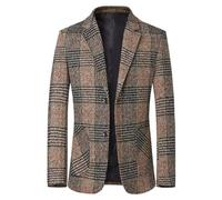 Generisch Karierter Sakko Herren Slim Fit Elegante Modern Blazer Sommer Sakko Leicht Regular Fit Männer Frühling Stylish Jackets Anzugjacke für Alltag Business Hochzeit Party