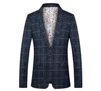 Generisch Karierter Sakko Herren Slim Fit Elegante Modern Blazer Sommer Sakko Leicht Regular Fit Männer Frühling Stylish Jackets Anzugjacke für Alltag Business Hochzeit Party