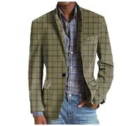 Generisch Karierter Sakko Herren Slim Fit Lässige Modern Blazer Sommer Sakko Leicht Regular Fit Männer Frühling Suit Jacket Freizeit Jackett Business Hochzeit Anzugjacke