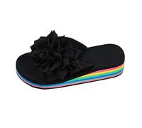 Generisch Keilabsatz Latschen Damen Sommer Hausschuhe Große Größe Hohl Keil Sandalen Frauen Einfache Dicken Casual Slide Pantoletten 37 Schuhe Mit Fussbett Sommerschuhe Absatz Für 39 Schwarz 38