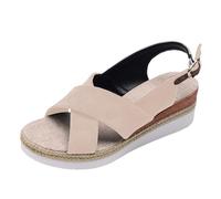 Generisch keilabsatz sandalen damen Plateau Schuhe Damen Sommer Sandalen Für Keilsandaletten Sommerschuhe Elegante Mit Absatz Keilabsatz Hausschuhe Keilsandalen Outdoor Elegant Weiß 43