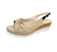 Generisch Keilabsatz Schuhe Damen Sommer Sandalen Bequeme Kork Fußbett Sandaletten Slingback Offene Keilsandalen Elegante Wedge Sandals Freizeitsandalen Damensandalen Mit Verstellbarem Riemen