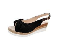 Generisch Keilabsatz Schuhe Damen Sommer Sandalen Bequeme Kork Fußbett Sandaletten Slingback Offene Keilsandalen Elegante Wedge Sandals Freizeitsandalen Damensandalen Mit Verstellbarem Riemen