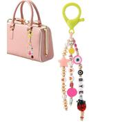 Generisch Key Ring Beaded,Rainbow Color Keychain | Bag Pendant Keyring Decor for Car Keys, Handbag, Tote Bags, Backpack