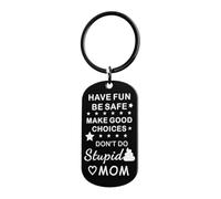 Generisch Keychain for Teens lustiger Schlüsselanhänger Metall 10x3cm bedeutungsvoller Anhänger Tasche Geldbörse Geschenk Mutter Kinder Familie Freunde Geburtstag Weihnachten
