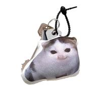 Generisch Keychain Plush Pendant, Stuffed Cat Keychain Bag Pendant, PP Cotton Soft Charm with German Sound, Fashion Accessory for Couples, Classmates, Friends, Adults, Teens, Graduation