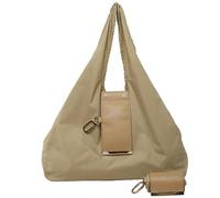 Generisch Keychain Tote Bag,Foldable Tote Bag,Expandable Leather Mini Bags with Key Ring, Compact Foldable Shopping Totes, Portable Reusable Handbag for Travel, Daily Errands (Khaki)