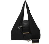 Generisch Keychain Tote Bag,Foldable Tote Bag,Expandable Leather Mini Bags with Key Ring, Compact Foldable Shopping Totes, Portable Reusable Handbag for Travel, Daily Errands (Black)