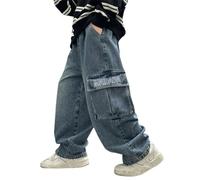 Generisch Kinder Baggy Fit Jeans,Sommer Hosen Elastische Taille Jungen-Jeanshosen Dehnbare Denims Fur Jungs Slim Jogginghose Loose Jeans Jungen Rapper KostüM